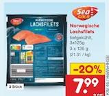 Norwegische Lachsfilets von Sea Gold für 7,99 € bei Netto Marken-Discount im Angebot Norwegische Lachsfilets von Sea Gold im aktuellen Netto Marken-Discount Prospekt