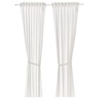 2 Gardinen + Raffhalter Punkte/weiß von LEN im aktuellen IKEA Prospekt für 15,29 €