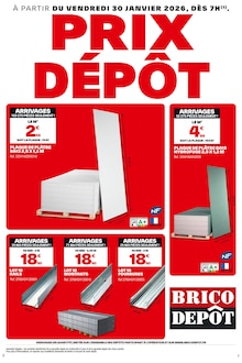 Promotion Plaque dans le prospectus Brico Dépôt, valable du 30/01/2026 au 04/02/2026 Promo Plaque dans le catalogue Brico Dépôt du moment à la page 1