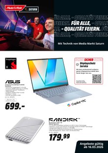 Laptop im MediaMarkt Saturn Prospekt "FÜR ALLE, - QUALITÄT FEIERN." mit 5 Seiten (Berlin)