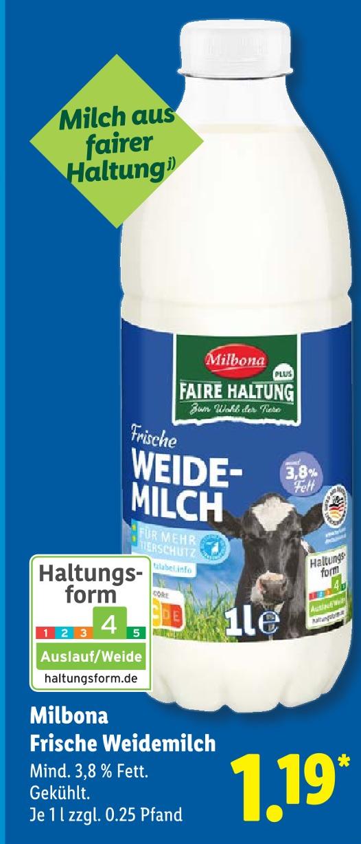Frische Weidemilch