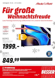 MediaMarkt Saturn Prospekt für Niemberg mit 8 Seiten MediaMarkt Saturn Prospekt für Niemberg: "Für große Weihnachtsfreude", 8 Seiten, 16.12.2024 - 21.12.2024