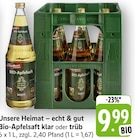 Bio-Apfelsaft klar oder trüb bei EDEKA im Neckarsteinach Prospekt für 9,99 €