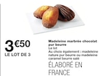 Madeleine marbrée chocolat pur beurre à 3,50 € dans le catalogue Monoprix