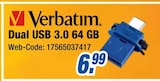Dual USB 3.0 64 GB von Verbatim für 6,99 € bei expert im Angebot Dual USB 3.0 64 GB von Verbatim im aktuellen expert Prospekt