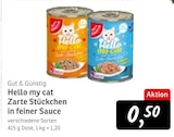 Aktuelle Katzenfutter Angebote bei Konsum in Dresden Aktuelles Hello my cat Zarte Stückchen in feiner Sauce Angebot bei Konsum in Dresden ab 0,50 €