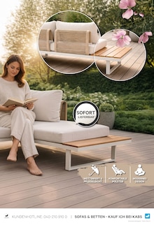 Sofa im Kabs Prospekt "WOHNEN UNTER FREIEN HIMMEL" mit 12 Seiten (Osnabrück)