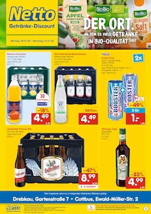 Hasseröder im Netto Marken-Discount Prospekt "DER ORT, AN DEM DU IMMER AUSGEZEICHNETE PREISE FINDEST." mit 2 Seiten (Cottbus)