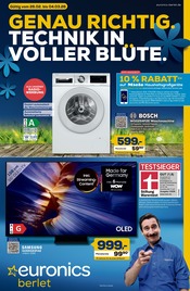 Samsung im EURONICS Prospekt in Arnsberg Aktueller EURONICS Prospekt mit Samsung, "GENAU RICHTIG. TECHNIK IN VOLLER BLÜTE.", Seite 1