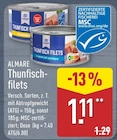 Thunfischfilets von ALMARE für 1,11 € bei ALDI Nord im Angebot Thunfischfilets von ALMARE im aktuellen ALDI Nord Prospekt