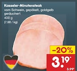 Kasseler-Minutensteak bei Netto Marken-Discount im Drolshagen Prospekt für 3,19 €