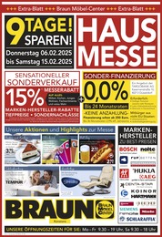 BRAUN Möbel-Center Prospekt: "HAUSMESSE - 9 TAGE SPAREN!", 8 Seiten, 06.02.2025 - 15.02.2025