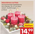 Adventskranz auf Holz Angebote bei Netto Marken-Discount Frankfurt für 14,99 €