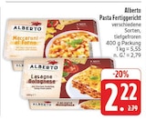 Pasta Fertiggericht im Angebot bei EDEKA in Plauen Pasta Fertiggericht Angebote von Alberto bei EDEKA Plauen für 2,22 €