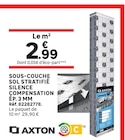 Promo Sous-couche sol stratifié silence compensation ép. 3 mm à 2,99 € dans le catalogue LEROY MERLIN à Lognes