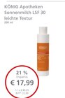 LINDA - Apotheken Sonnenmilch LSF 30 leichte Textur Angebot im Prospekt Apotheken Sonnenmilch LSF 30 leichte Textur bei LINDA im Prospekt "" für 17,99 €