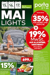 porta Möbel Prospekt "MAILIGHTS", 1 Seite, 15.05.2025 - 15.05.2025 Aktueller porta Möbel Prospekt, "MAILIGHTS", mit Angeboten der Woche, gültig von 15.05.2025 bis 15.05.2025