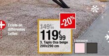 TAPIS OXA BEIGE 200X290 CM. - But à Mérignac TAPIS OXA BEIGE 200X290 CM. en promo chez But Mérignac à 119,99 €