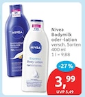 Bodymilk oder -lotion von Nivea für 3,99 € bei budni im Angebot Bodymilk oder -lotion von Nivea im aktuellen budni Prospekt