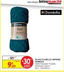 Plaid Flanelle Imprimé - DOMEDIA en promo chez Intermarché Super Mérignac à 9,03 €