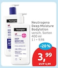 Deep Moisture Bodylotion von Neutrogena für 3,99 € bei budni im Angebot Deep Moisture Bodylotion von Neutrogena im aktuellen budni Prospekt