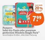 Aktuelle Pampers Angebote bei tegut in Frankfurt (Main) Aktuelles baby-dry Pants oder premium protection Windeln Single Pack Angebot bei tegut in Frankfurt (Main) ab 7,99 €