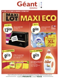 Catalogue Géant Casino à La Valentine, avec 19 pages Prospectus Géant Casino à La Valentine, "Maxi lot, maxi éco", 19 pages, 19/09/2022 - 02/10/2022
