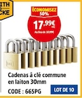 Cadenas à clé commune en laiton 30mm - Screwfix à Metz Cadenas à clé commune en laiton 30mm en promo chez Screwfix Metz à 17,99 €