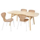 Tisch und 4 Stühle Bambus hell/Rattan weiß bei IKEA im Prospekt "" für 578,96 €
