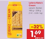 Keks'n Cream Angebote von Leibniz bei Netto Marken-Discount Bergheim für 1,69 €