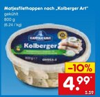 Hering im Netto Marken-Discount Prospekt Matjesfilethappen nach „Kolberger Art“ im aktuellen Netto Marken-Discount Prospekt für 4,99 €