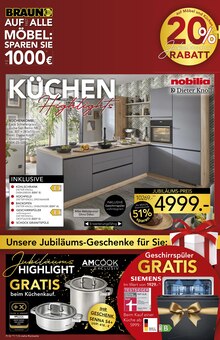 Kuchen im BRAUN Möbel-Center Prospekt "CA$H-BACK WOCHEN" mit 8 Seiten (Freiburg (Breisgau))