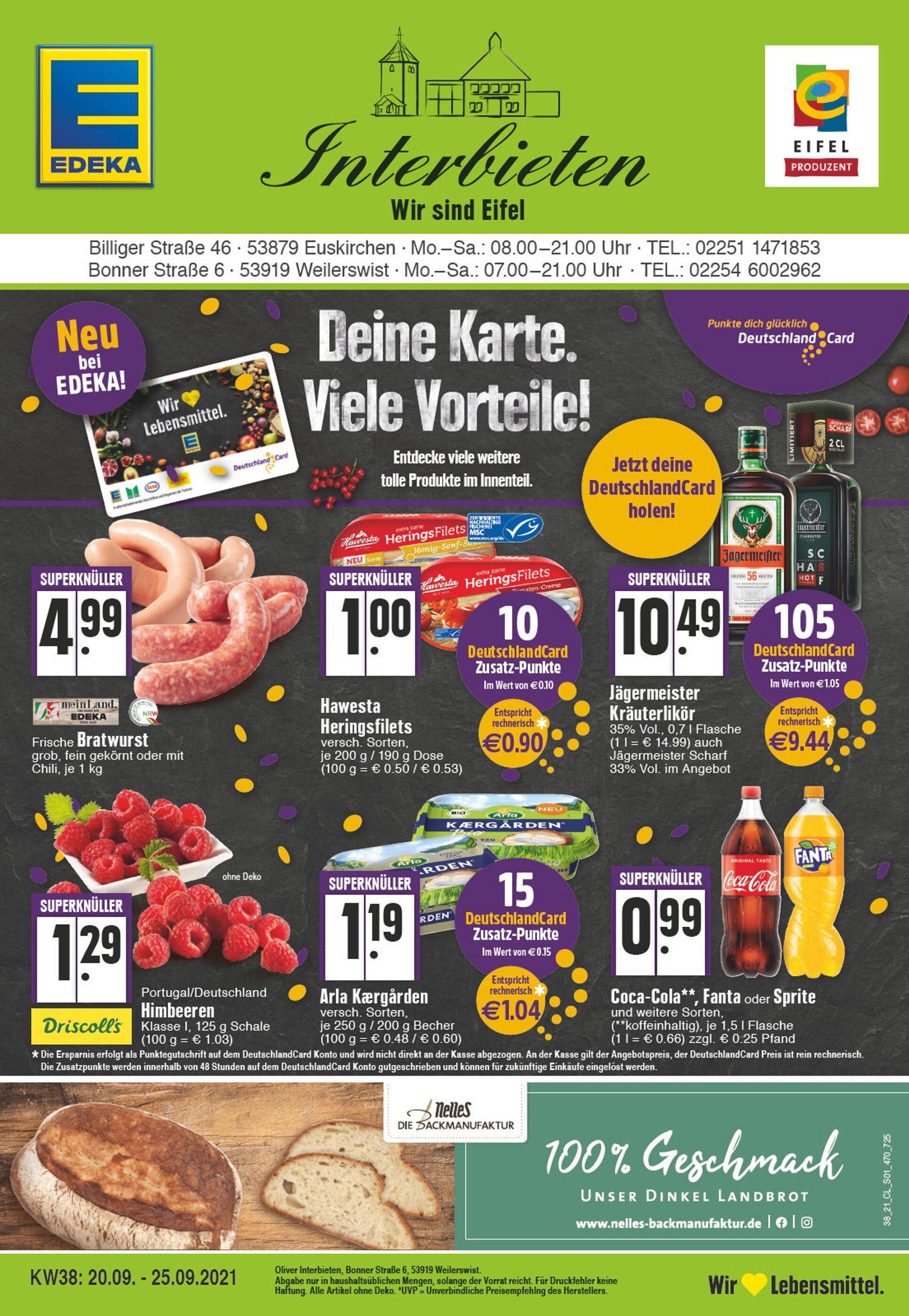 EDEKA Prospekt für Weilerswist mit 32 Seiten EDEKA Prospekt für Weilerswist: "Aktuelle Angebote", 32 Seiten, 20.09.2021 - 25.09.2021