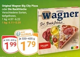 Aktuelles Original Wagner Big City Pizza Angebot bei GLOBUS in Koblenz ab 1,79 €