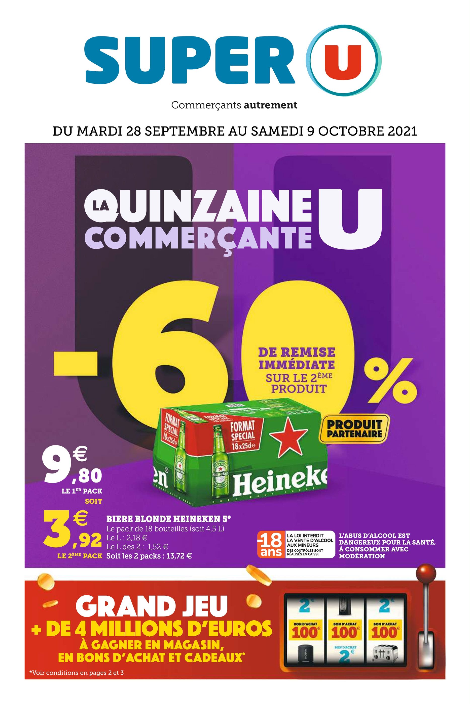 Catalogue Super U à Mézy-sur-Seine, avec 40 pages Prospectus Super U à Mézy-sur-Seine, "La quinzaine commerçante U", 40 pages, 28/09/2021 - 09/10/2021