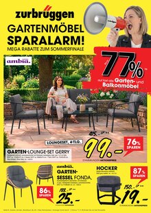 Gartensitzmöbel im Zurbrüggen Prospekt "GARTENMÖBEL SPARALARM!" mit 8 Seiten (Essen)