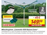 Aktuelle Wäscheständer Angebote bei toom Baumarkt in Krefeld Aktuelles Linomatic 600 Deluxe Cover Angebot bei toom Baumarkt in Krefeld ab 149,99 €