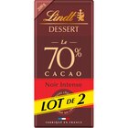 Tablette de chocolat noir intense "Lot de 2" - LINDT DESSERT en promo chez Carrefour Tablette de chocolat noir intense "Lot de 2" - LINDT DESSERT dans le catalogue Carrefour