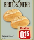 Weizenbrötchen im Angebot bei REWE in Rodgau Weizenbrötchen Angebote von BROT & MEHR bei REWE Rodgau für 0,15 €