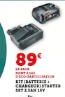 Kit (batterie + chargeur) starter set 2,5Ah 18V - Bosch en promo chez Hyper U Colmar à 89,00 €