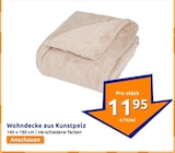 Wohndecke aus Kunstpelz Angebote bei Action Bottrop für 11,95 €