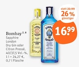 Sapphire London Dry Gin im Angebot bei tegut in Waiblingen Sapphire London Dry Gin Angebote von Bombay bei tegut Waiblingen für 16,99 €