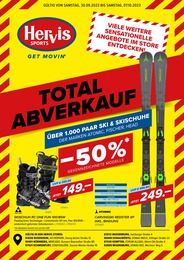 Hervis Sports Prospekt für Fürth mit 4 Seiten Hervis Sports Prospekt für Fürth: "TOTAL ABVERKAUF", 4 Seiten, 30.09.2023 - 07.10.2023