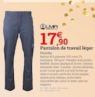 Pantalon de travail léger - LMA - Espace Emeraude à Angers Pantalon de travail léger - LMA en promo chez Espace Emeraude Angers à 17,90 €