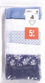Slips unis ou fantaisie femme - Carrefour à Boulogne-Billancourt Slips unis ou fantaisie femme en promo chez Carrefour Boulogne-Billancourt à 4,99 €