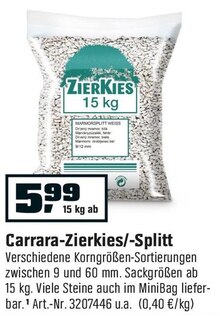 Carrara-Zierkies/-Splitt bei OBI in Rodgau Carrara-Zierkies/-Splitt im Angebot bei OBI Rodgau für 5,99 €
