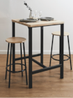 Ensemble table mange debout + 2 tabourets "Loka" en promo chez Bazarland Amiens à 69,00 €