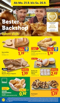 Brötchen im aktuellen Lidl Prospekt (Reutlingen) Brötchen im Lidl Prospekt "LIDL LOHNT SICH" mit 65 Seiten (Reutlingen)
