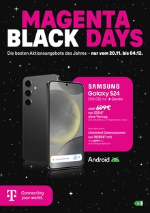 Handy im Telekom Shop Prospekt "MAGENTA BLACK DAYS" mit 12 Seiten (München)