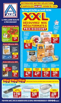 Prospectus Aldi à Saint-Marcel-lès-Valence, "XXL DÉCOUVREZ NOS MÉGA FORMATS À PRIX DISCOUNT", 44 pages de promos valables du 24/06/2025 au 30/06/2025